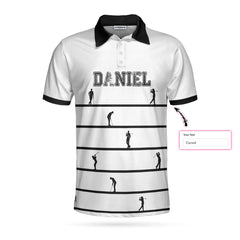 Meet Me At The 19th Hole Custom Polo Shirt, Personalized Black And White Golf Shirt For Men - Hyperfavor