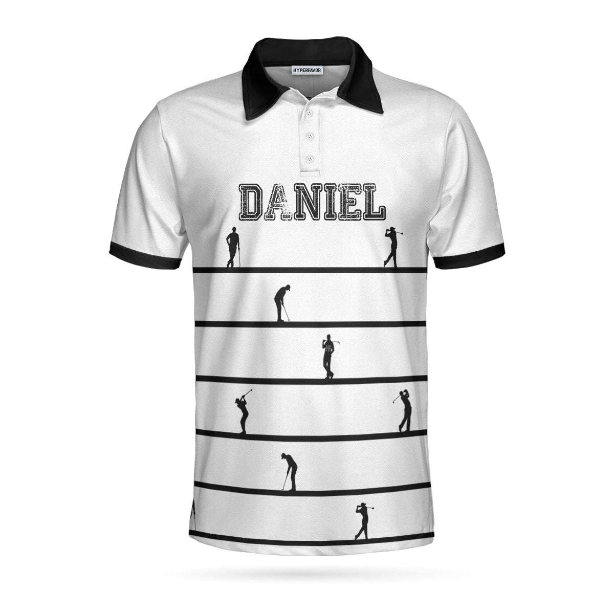 Meet Me At The 19th Hole Custom Polo Shirt, Personalized Black And White Golf Shirt For Men - Hyperfavor