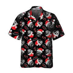Merry Christmas Black Hawaiian Shirt, Funny Christmas Cat Shirt, Best Xmas Gift Idea - Hyperfavor