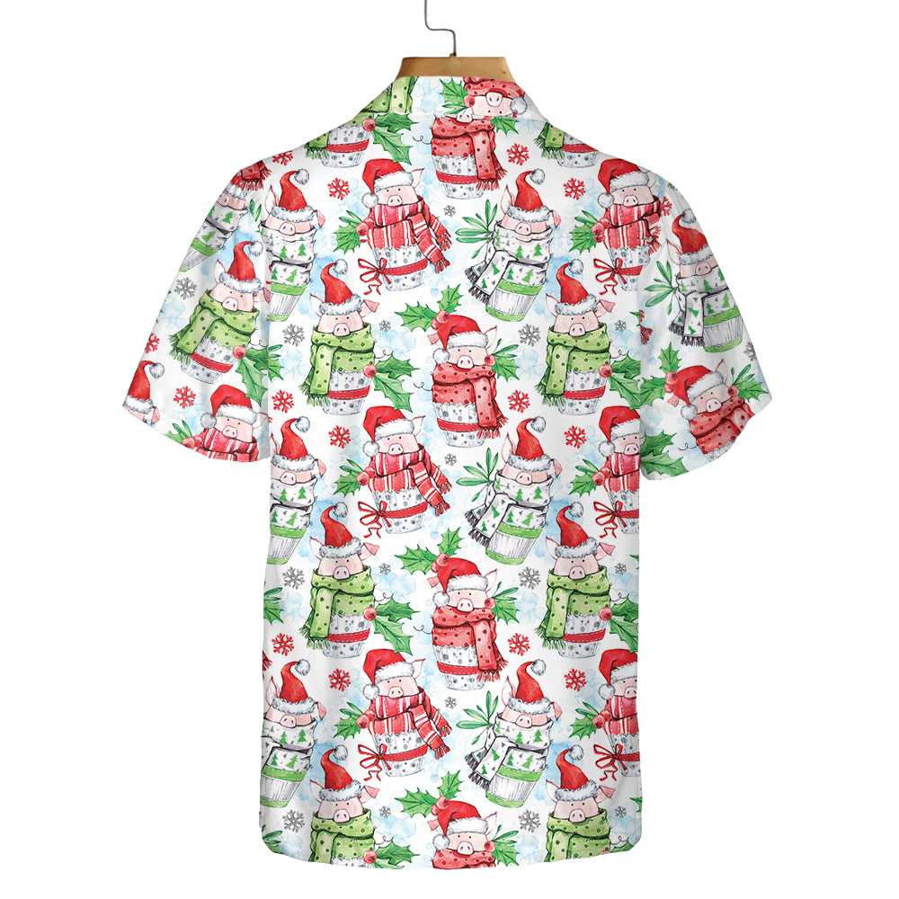 Merry Christmas Cute Pigs Hawaiian Shirt, Funny Christmas Shirt, Unique Gift For Christmas - Hyperfavor