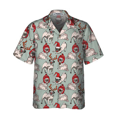 Merry Christmas Pug Dog Hawaiian Shirt, Funny Christmas Shirt, Christmas Gift For Dog Lovers - Hyperfavor