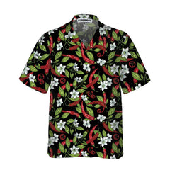 Mexican Jalapeno Chilli Flowers Hawaiian Shirt, Funny Red Pepper Shirt For Men, Red Hot Chilli Shirt - Hyperfavor