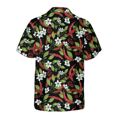 Mexican Jalapeno Chilli Flowers Hawaiian Shirt, Funny Red Pepper Shirt For Men, Red Hot Chilli Shirt - Hyperfavor