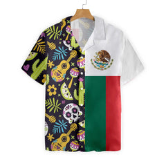 Mexican Skull Guitar Flag Hawaiian Shirt - Hyperfavor