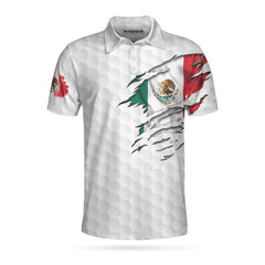 Mexico Golf Flag Custom Polo Shirt, Customized Golf Shirt For Mexican Golfers, Best Gift Idea For Mexico Lovers - Hyperfavor