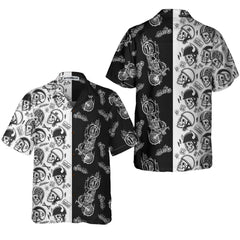 Motorcycles With Skulls And Helmet Motorcycle Hawaiian Shirt - Hyperfavor