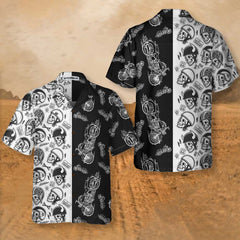 Motorcycles With Skulls And Helmet Motorcycle Hawaiian Shirt - Hyperfavor