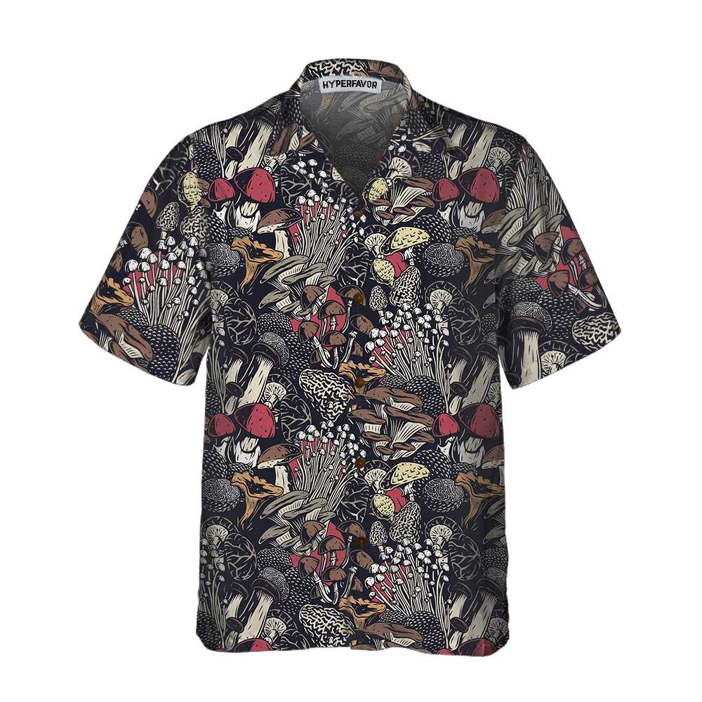 Mushroom Forest Hawaiian Shirt, Unique Mushroom Print Shirt For Men & Women - Hyperfavor