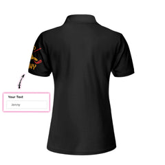 My Broom Broke So Now I Play Golf Custom Short Sleeve Women Polo Shirt, Personalized Halloween Golf Shirt For Ladies - Hyperfavor