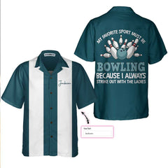 My Favorite Sport Must Be Bowling Custom Hawaiian Shirt, Personalized Gift For Bowling Players - Hyperfavor