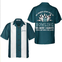 My Favorite Sport Must Be Bowling Custom Hawaiian Shirt, Personalized Gift For Bowling Players - Hyperfavor