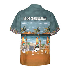 NACHT DRINKING TEAM Cat Beer Alcohol Custom Hawaiian Shirt - Hyperfavor