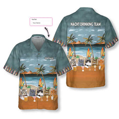 NACHT DRINKING TEAM Cat Beer Alcohol Custom Hawaiian Shirt - Hyperfavor
