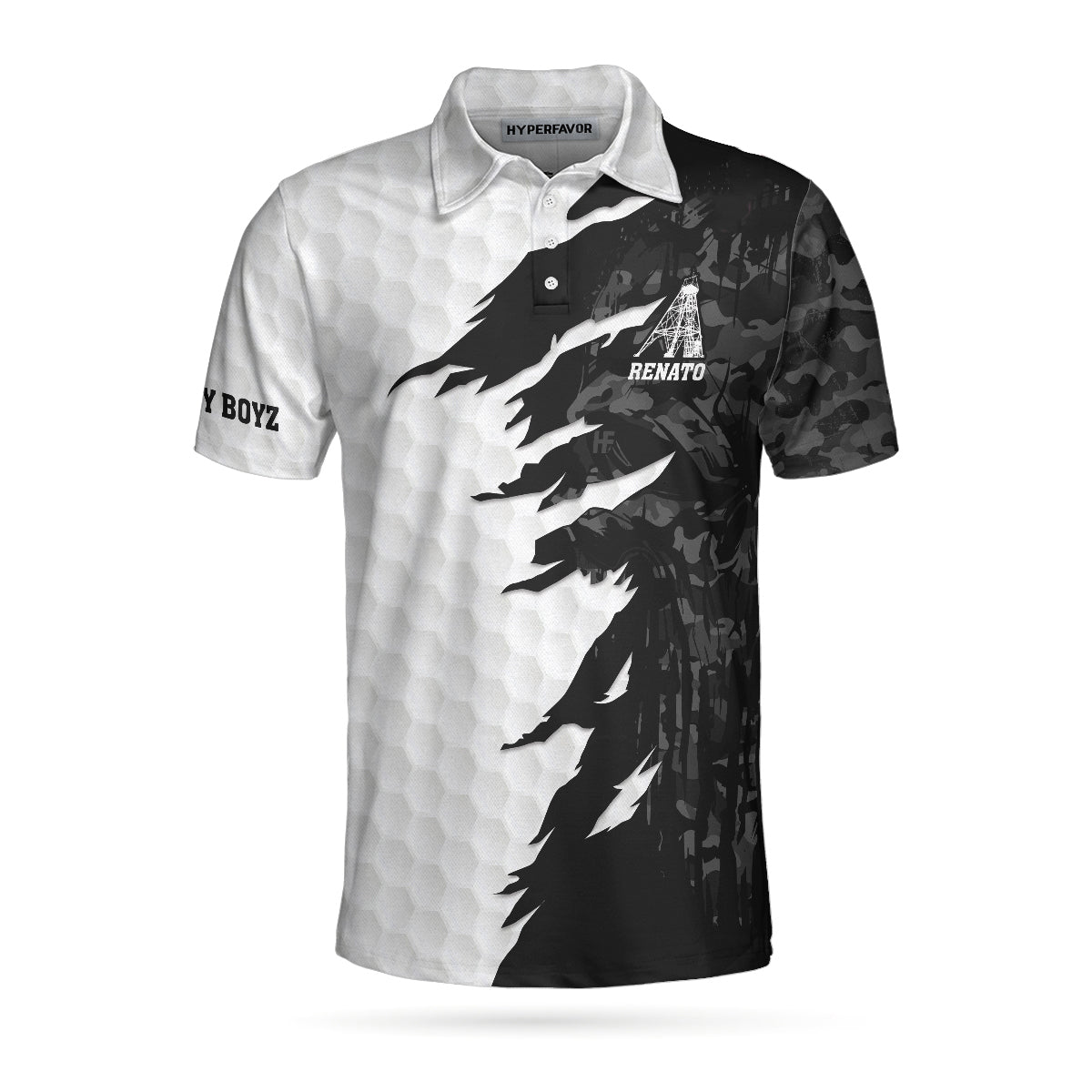 NORSEY BOYZ Swing Swear Drink Repeat Ripped Camouflage Skull Golf Custom Polo Shirt - Hyperfavor