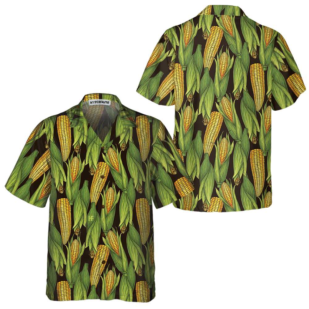 Natural Corn Cobs Hawaiian Shirt, Funny Corn Shirt For Adults, Corn Print Shirt - Hyperfavor