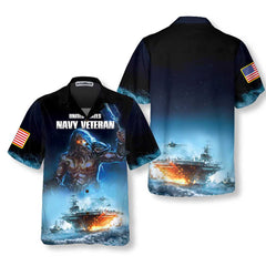Navy Veteran Hawaiian Shirt, Proud Veteran Shirt, Meaningful Gift For Veteran Day - Hyperfavor