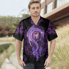 Neon Purple Dragon Mandala Dragon Hawaiian Shirt, Purple Dragon Shirt For Men And Women - Hyperfavor