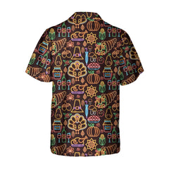 Neon Thanksgiving Turkey Seamless Pattern Hawaiian Shirt, Funny Thanksgiving Shirt, Best Gift For Thanksgiving Day - Hyperfavor