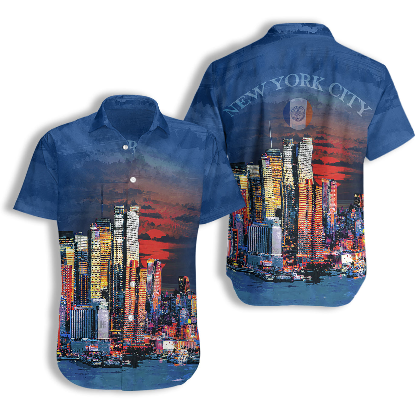 New York City Neon At Night EZ12 2207 Hawaiian Shirt - Hyperfavor