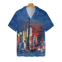 New York City Neon At Night EZ12 2207 Hawaiian Shirt - Hyperfavor