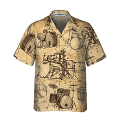 No Drums No Life Hawaiian Shirt, Vintage Drum Shirts, Best Gift For Dummers - Hyperfavor