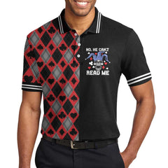No He Can't Read Me EZ16 2903 Polo Shirt - Hyperfavor