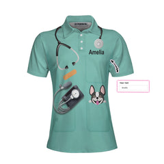 Nurse Nutrition Facts Custom Short Sleeve Women Polo Shirt, Nurse Life Shirt, Stethoscope Shirt Design - Hyperfavor