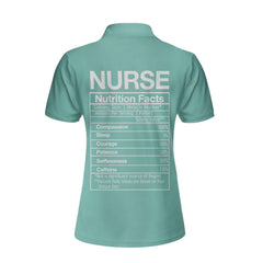 Nurse Nutrition Facts Custom Short Sleeve Women Polo Shirt, Nurse Life Shirt, Stethoscope Shirt Design - Hyperfavor