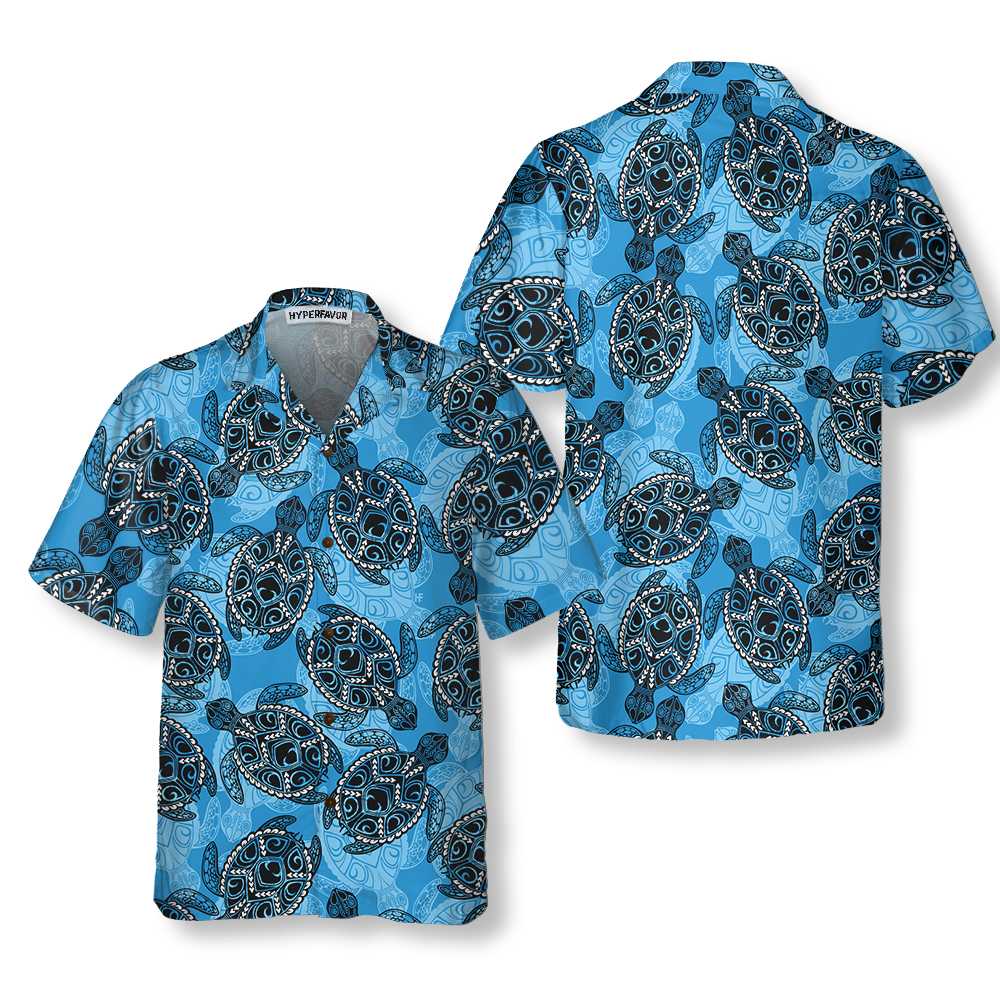 Ocean Turtle Seamless Pattern Turtle Hawaiian Shirt, Turtle Shirt For Men & Women, Cool Gift For Turtle Lover - Hyperfavor
