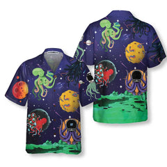 Octopus Astronaut Hawaiian Shirt, Octopus Hawaiian Shirt, Funny Astronaut Shirt For Men And Women - Hyperfavor