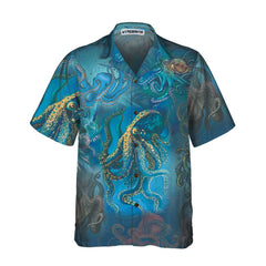 Octopus Under The Ocean Hawaiian Shirt, Short Sleeve Octopus Shirt For Men - Hyperfavor