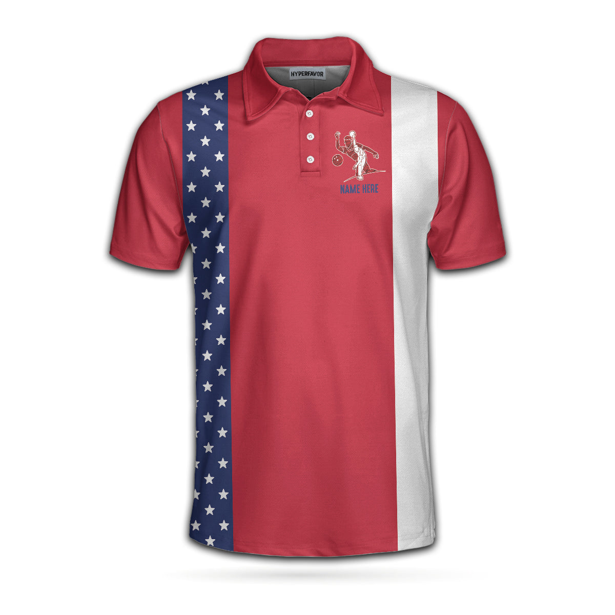 Once I Zero In You Can Put A X On In Retro Style Custom Polo Shirt, American Flag Bowling Shirt For Men - Hyperfavor