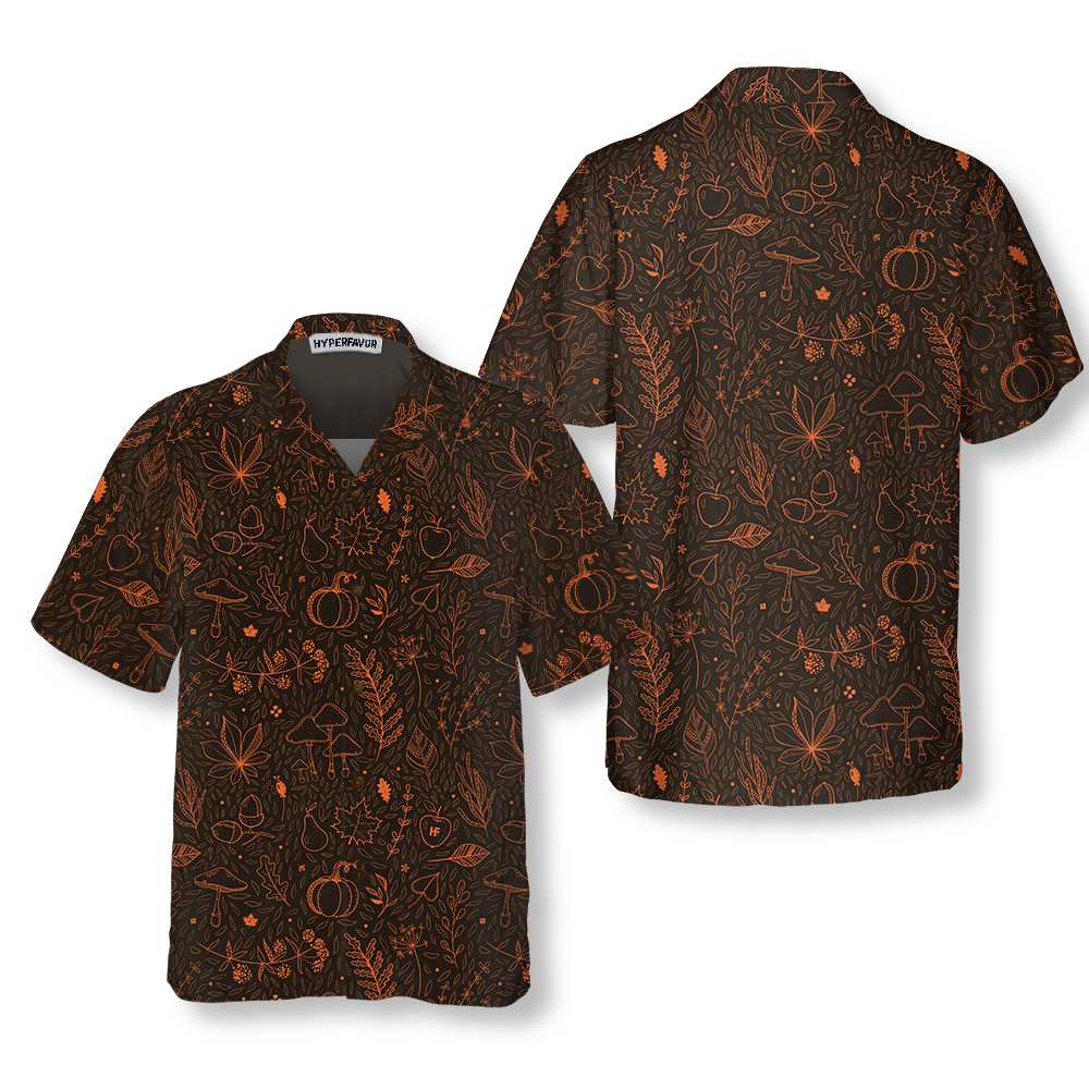 Orange Autumn Harvest Thanksgiving Hawaiian Shirt, Unique Thanksgiving Gift For Men And Women - Hyperfavor