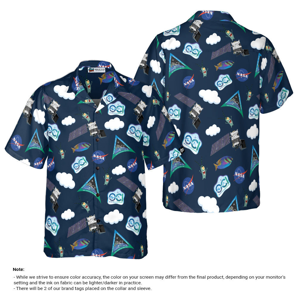 Pace Logo Dark Blue Hawaiian Shirt - Hyperfavor