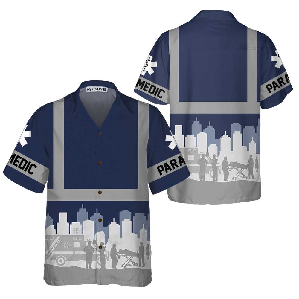 Paramedic EMS Worker Hawaiian Shirt, Funny Parademic Shirt For Men, Paramedic Gift Ideas - Hyperfavor