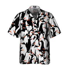 Penguin Colony Hawaiian Shirt, Cool Penguin Shirt For Men, Penguin Themed Gift Idea - Hyperfavor