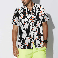Penguin Colony Hawaiian Shirt, Cool Penguin Shirt For Men, Penguin Themed Gift Idea - Hyperfavor