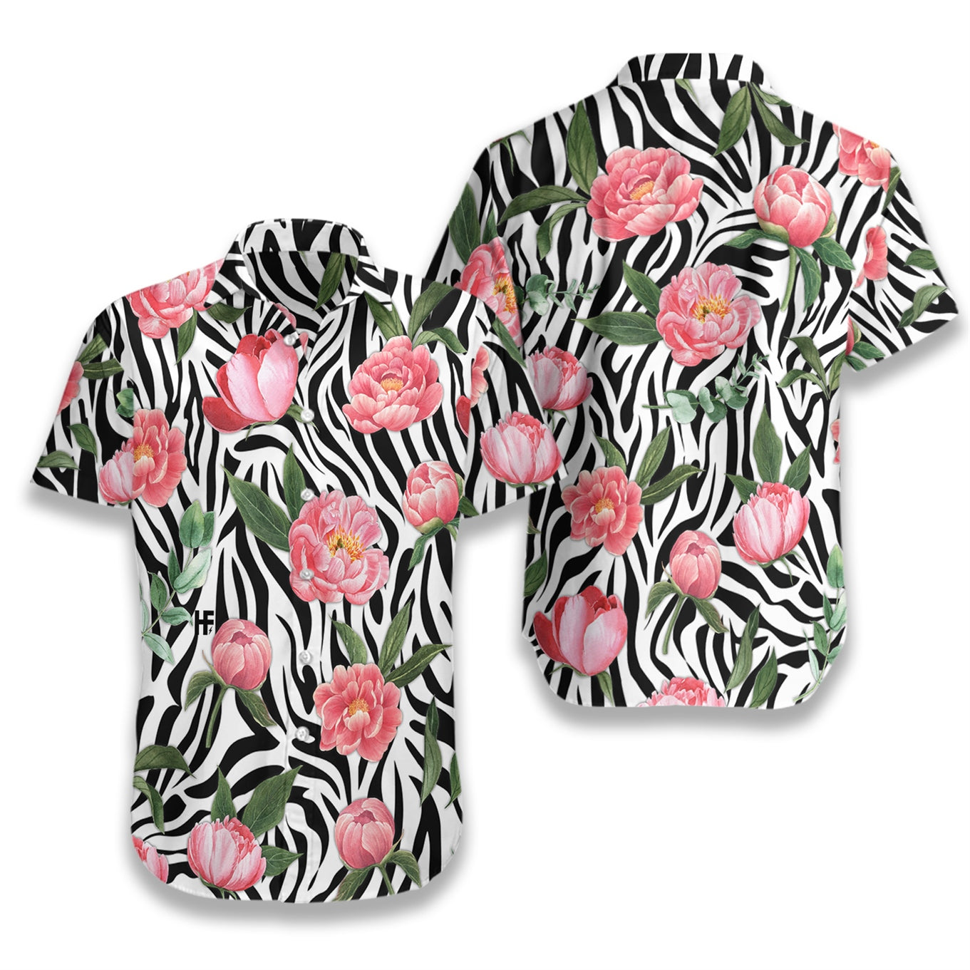 Peony Zebra Watercolor Painting Art EZ02 0607 Hawaiian Shirt - Hyperfavor