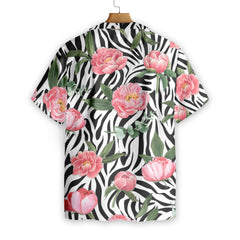 Peony Zebra Watercolor Painting Art EZ02 0607 Hawaiian Shirt - Hyperfavor
