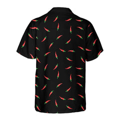 Pepper On A Black Background Hawaiian Shirt, Funny Red Pepper Shirt For Men, Red Hot Chilli Shirt - Hyperfavor