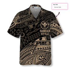 Personalized Hawaiian Gold Tribal Wave Custom Hawaiian Shirt - Hyperfavor