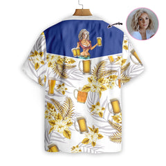 Personalized My Sexy Beer Girl Yellow EZ09 1108 Custom Hawaiian Shirt - Hyperfavor