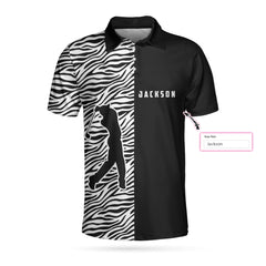 Personalized 2D Golfer Zebra Pattern Golf EZ20 2503 Custom Polo Shirt - Hyperfavor