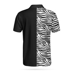 Personalized 2D Golfer Zebra Pattern Golf EZ20 2503 Custom Polo Shirt - Hyperfavor