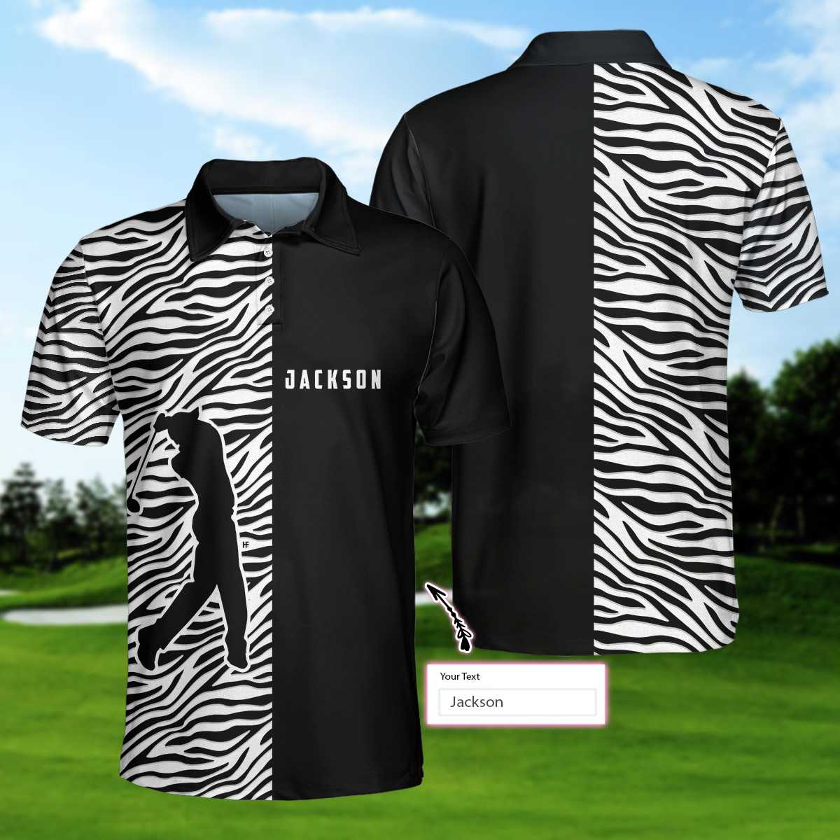 Personalized 2D Golfer Zebra Pattern Golf EZ20 2503 Custom Polo Shirt - Hyperfavor