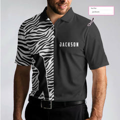 Personalized 2D Golfer Zebra Pattern Golf EZ20 2503 Custom Polo Shirt - Hyperfavor