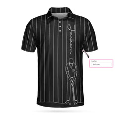 Personalized Back And White One Line Drawing Golfer EZ20 2503 Custom Polo Shirt - Hyperfavor