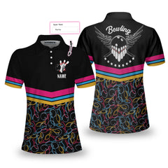 Personalized Bowling Girls Custom Short Sleeve Women Polo Shirt, Best Women Bowling Polo Shirt, Personalized Gift For Female Bowlers - Hyperfavor