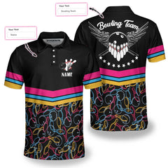 Personalized Bowling Team Custom Polo Shirt, Customized Bowling Shirt For Bowlers, Colorful Bowling Shirt - Hyperfavor