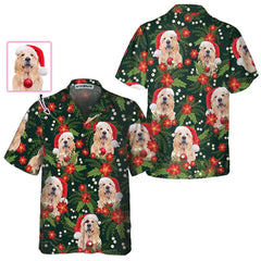 Christmas Golden Retriever Custom Hawaiian Shirt, Funny Golden Retriever Shirt, Personalized Christmas Gift - Hyperfavor